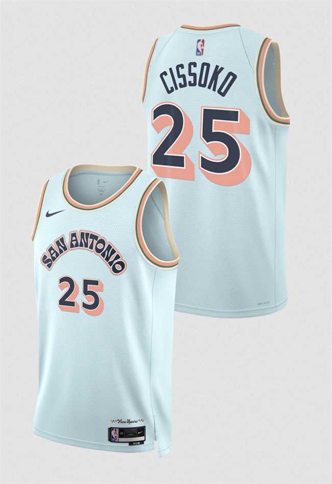 Men's San Antonio Spurs #25 Sidy Cissoko Light Blue 2024-25 City Edition Stitched Jersey Dzhi,We sell and wholesale Men's San Antonio Spurs #25 Sidy Cissoko Light Blue 2024-25 City Edition Stitched Jersey Dzhi on line form chian!